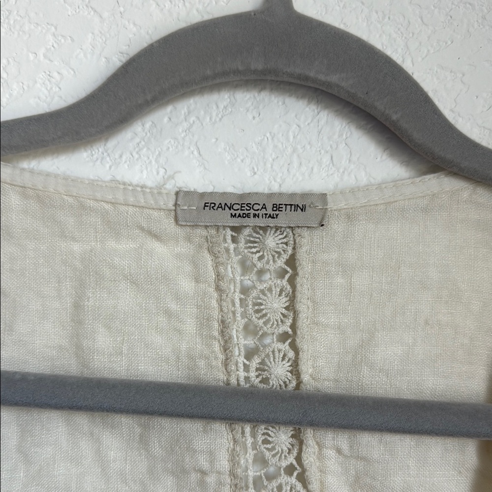 Cream and Blue Floral Embroidered Cardigan Sweater - Picture 2 of 16